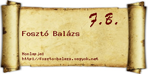 Fosztó Balázs névjegykártya